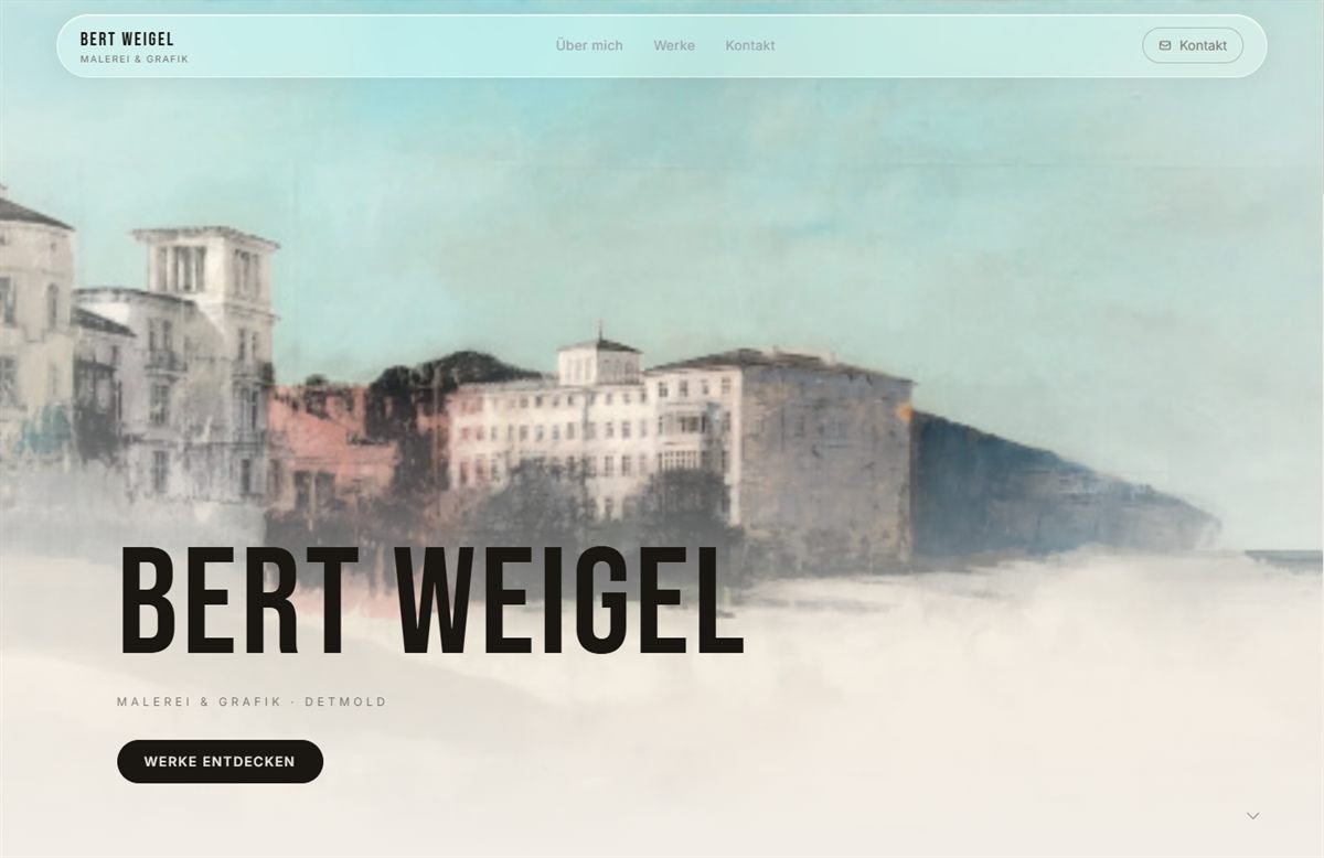 Startseite der Website von Bert Weigel – Malerei & Grafik aus Detmold